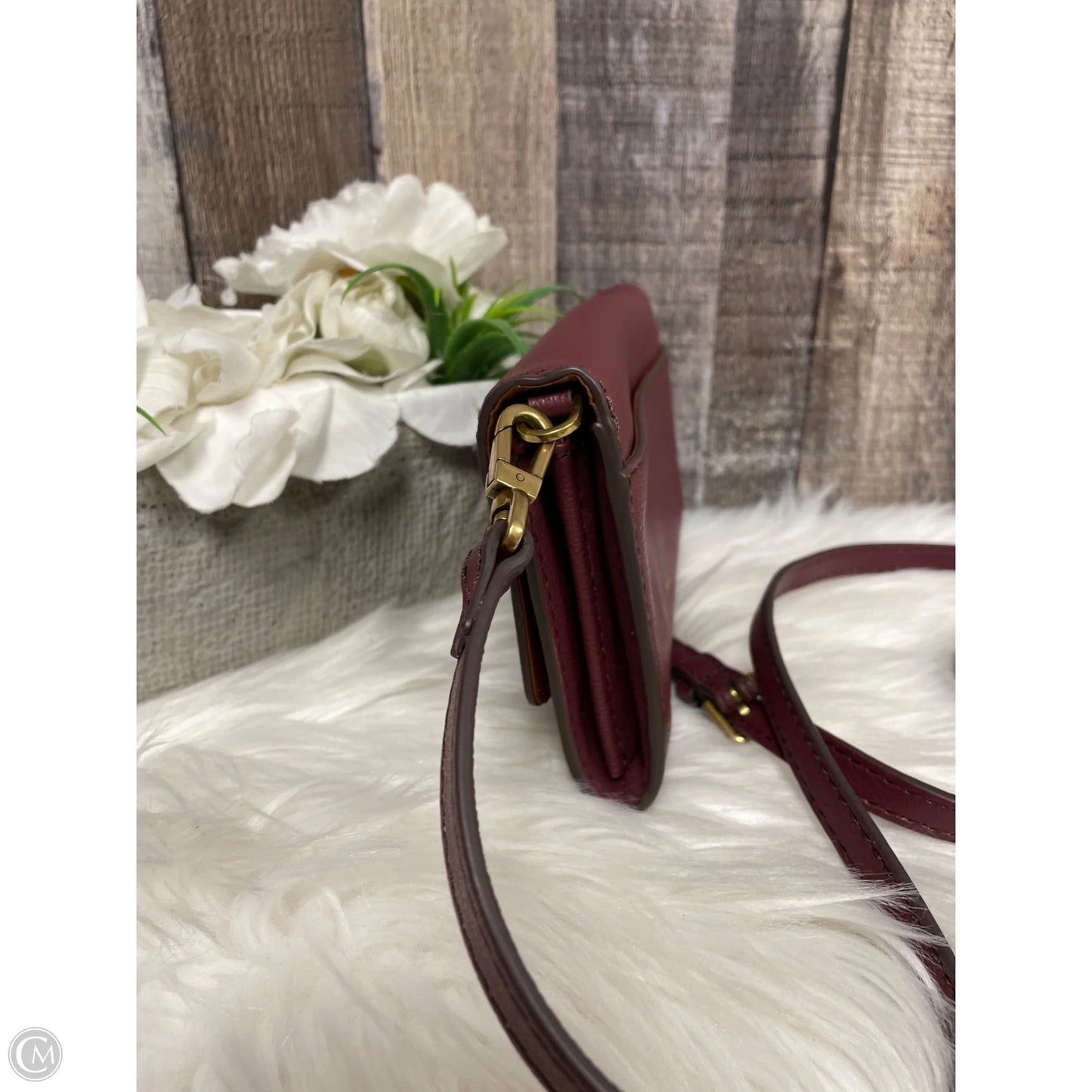 Crossbody Leather By Fossil, Size: Medium