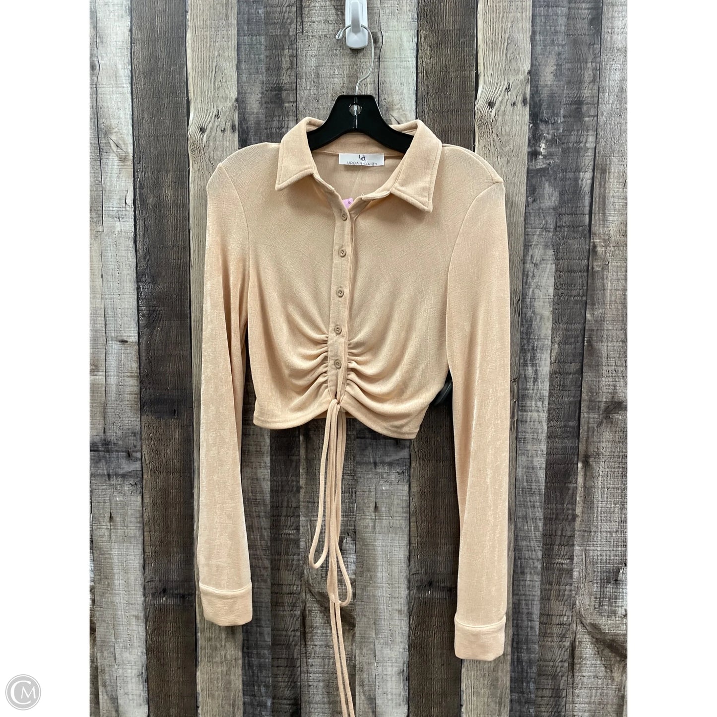 Top Long Sleeve By Cme In Beige, Size: S