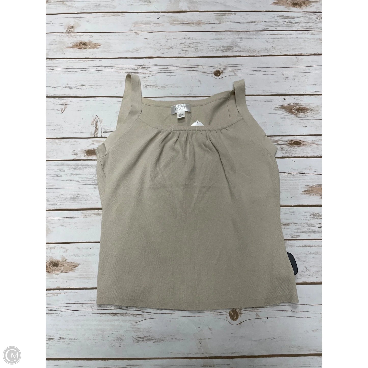 Top Sleeveless By Loft In Cream, Size: L