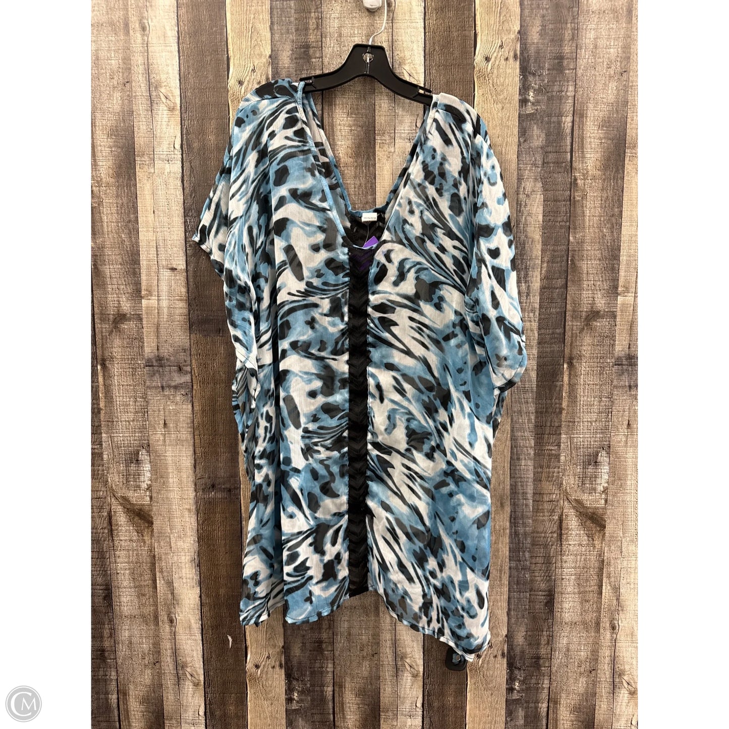 Swimwear Cover-up By Cmf In Black & Blue, Size: Osfm