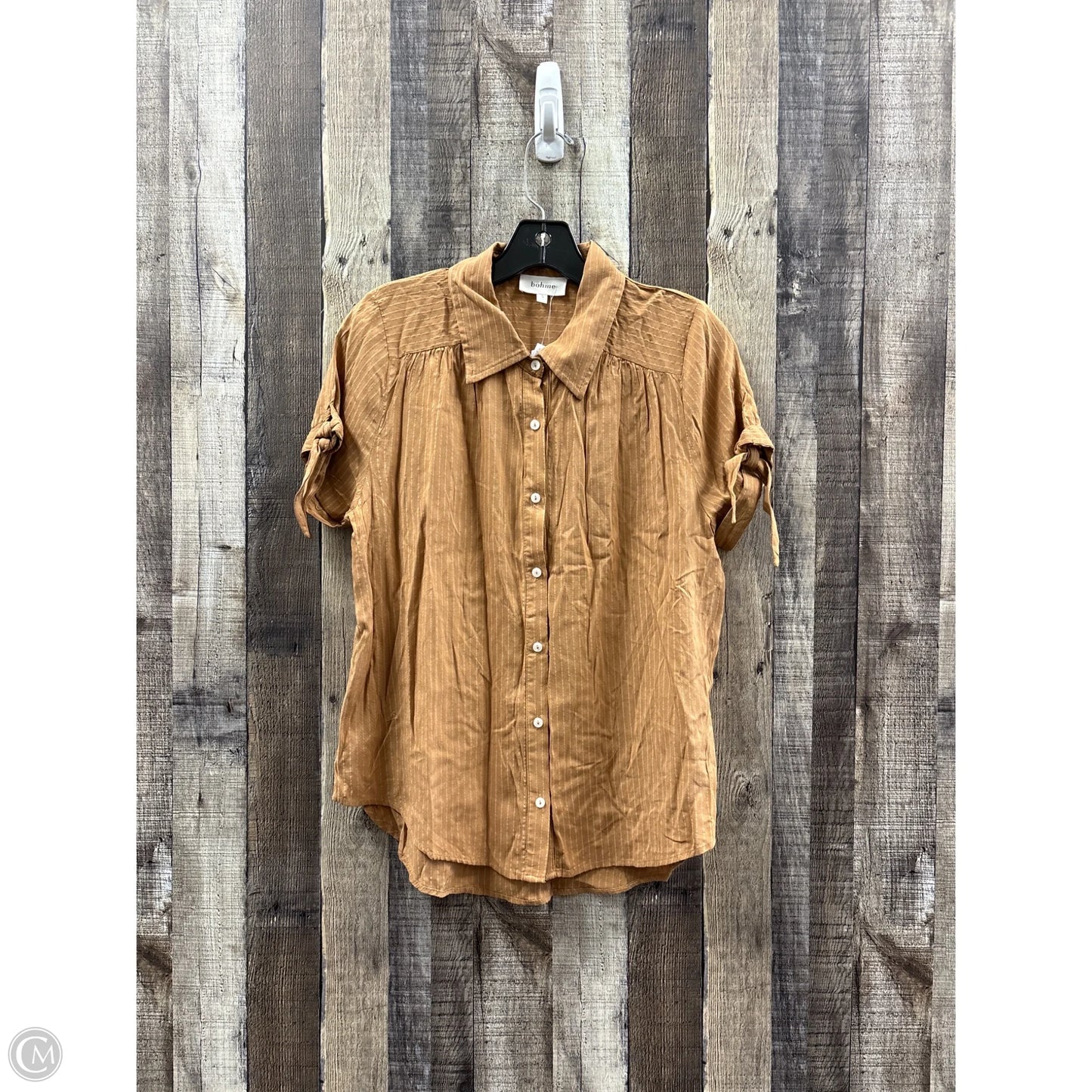 Top Short Sleeve By Bohme In Tan, Size: S