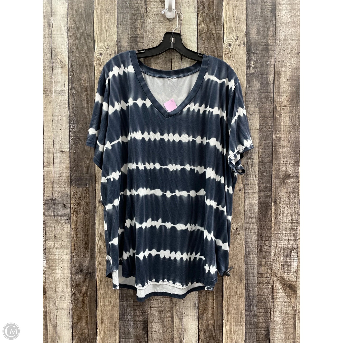 Top Short Sleeve By Cme In Tie Dye Print, Size: 3x