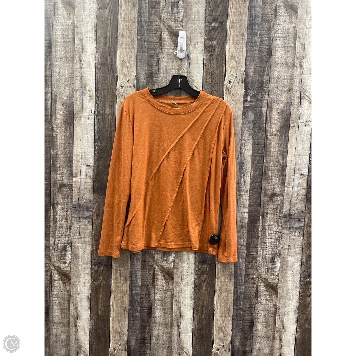 Top Long Sleeve By Cme In Orange, Size: M