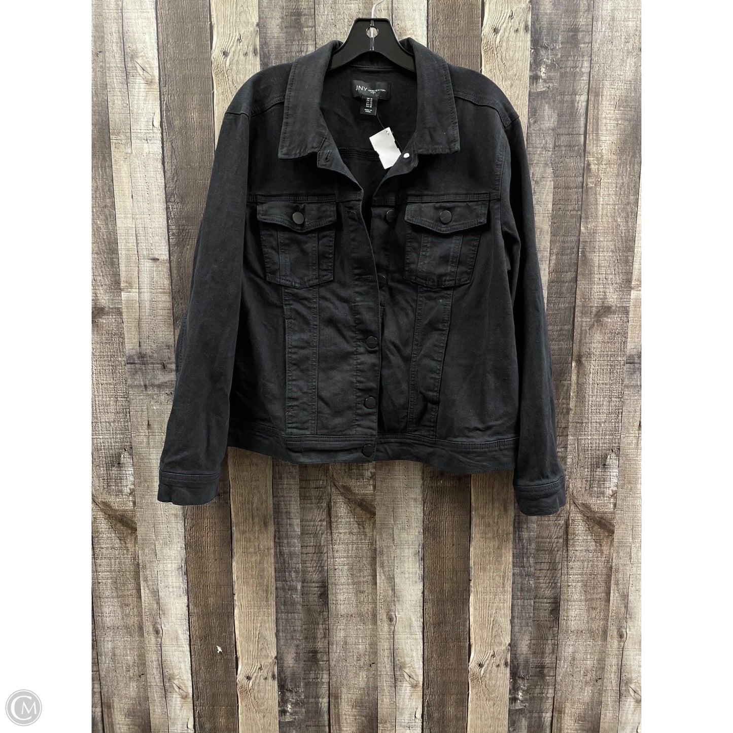 Jacket Denim By Jones New York In Black, Size: 1x