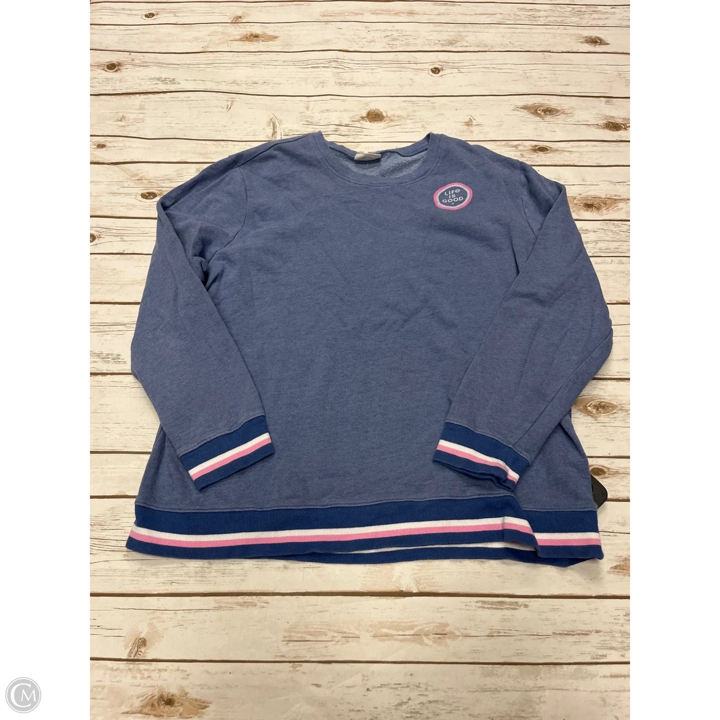 Sweatshirt Crewneck By Life Is Good In Blue, Size: Xxl