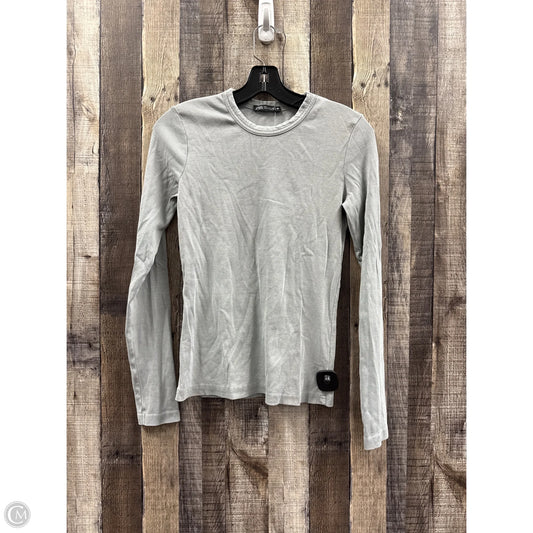 Top Long Sleeve By Zara In Grey, Size: L