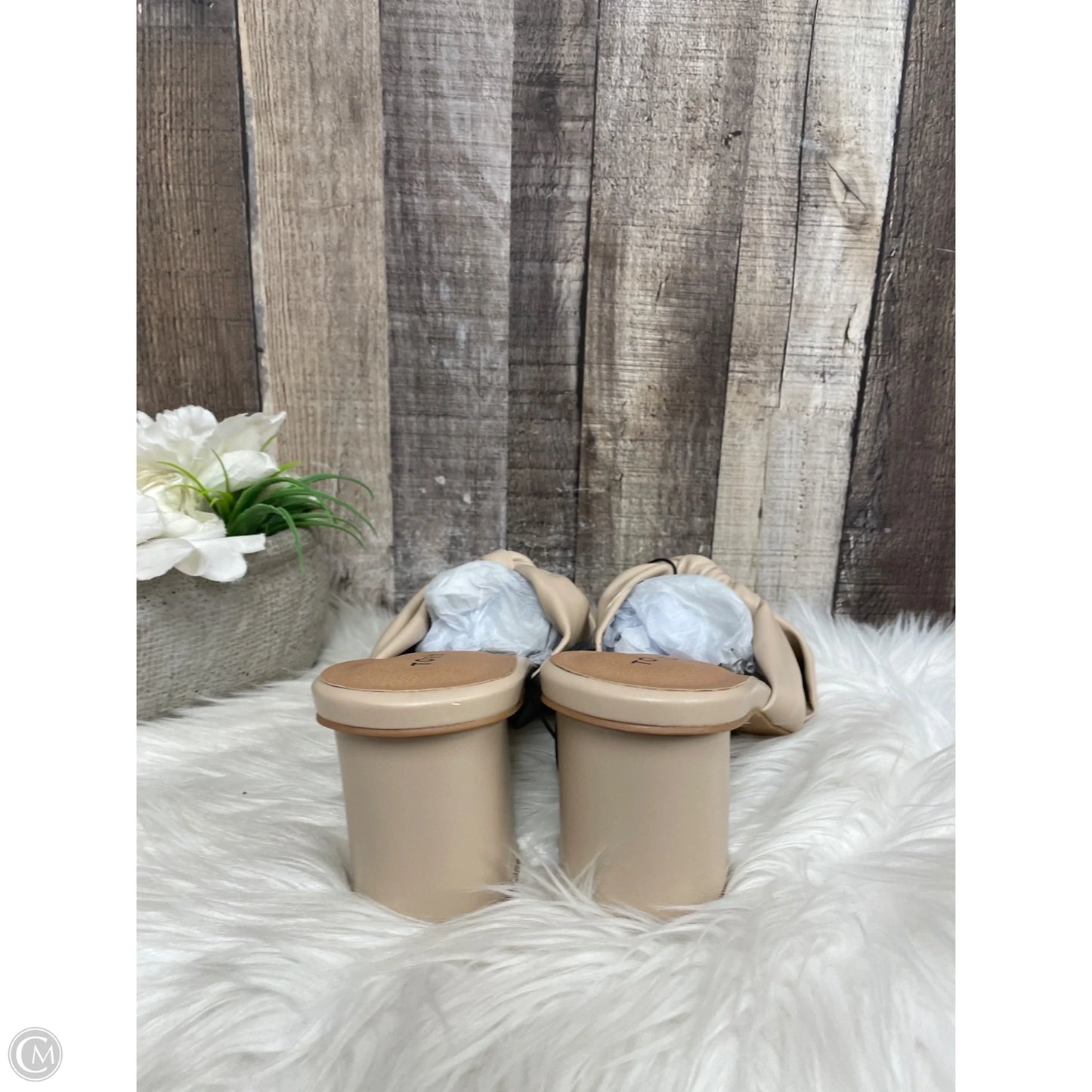 Sandals Heels Block By Torrid In Tan, Size: 11