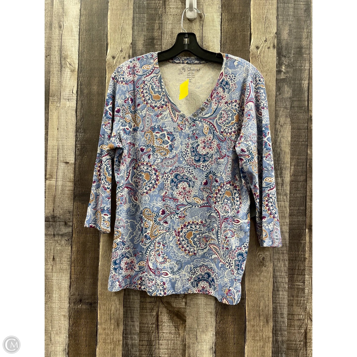 Top Long Sleeve By Chicos In Paisley Print, Size: L