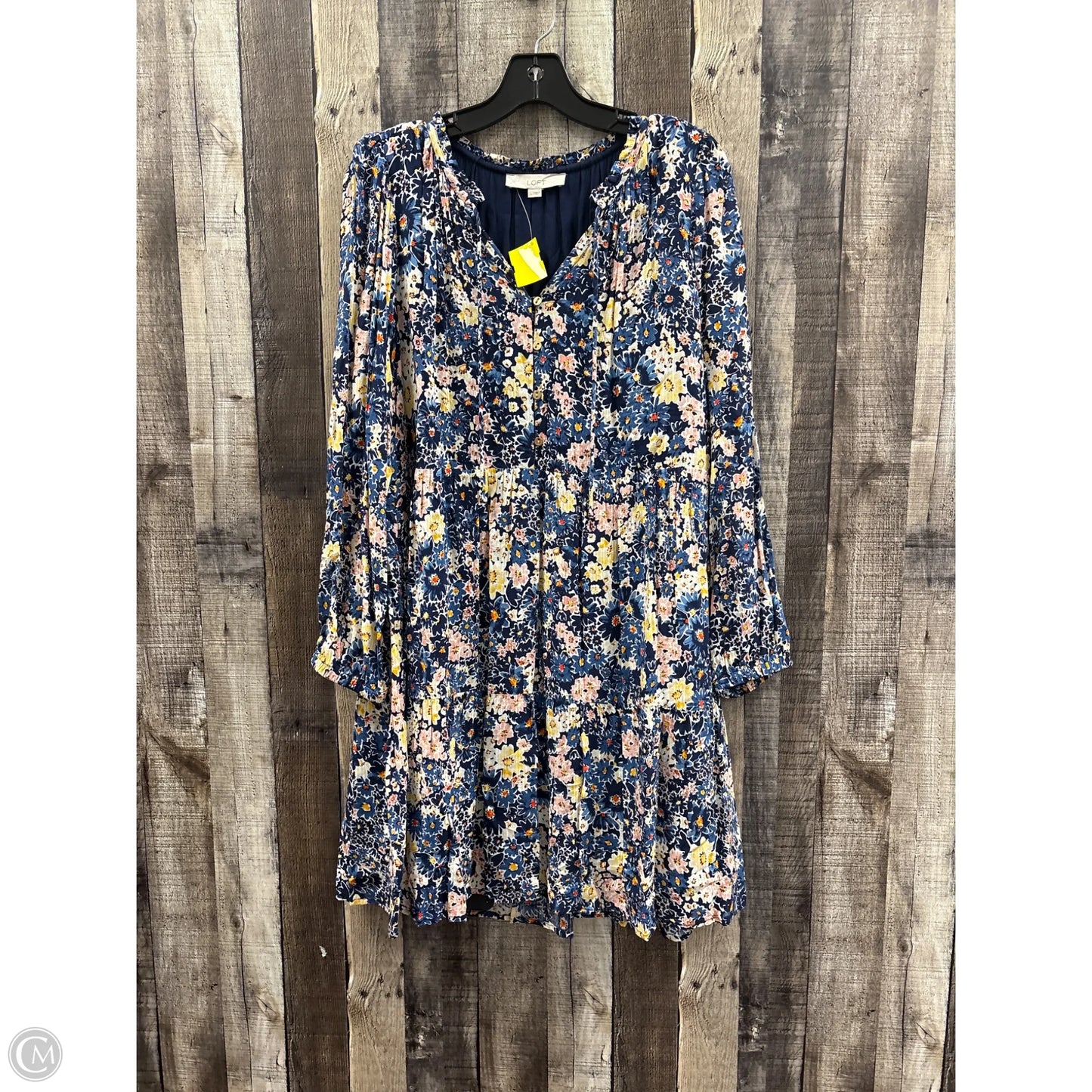Dress Casual Midi By Loft In Floral Print, Size: L