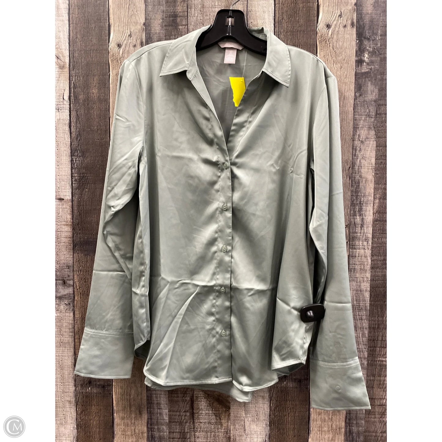 Blouse Long Sleeve By H&m In Green, Size: S