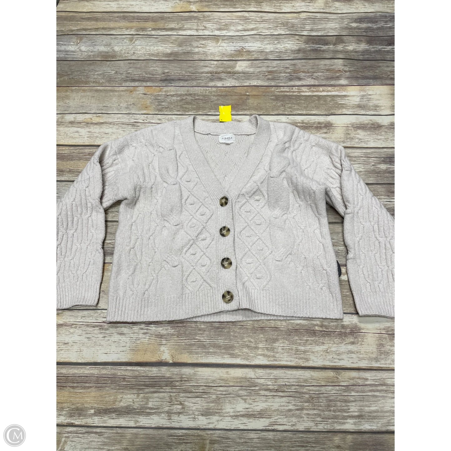 Sweater Cardigan By Cme In Cream, Size: Xl