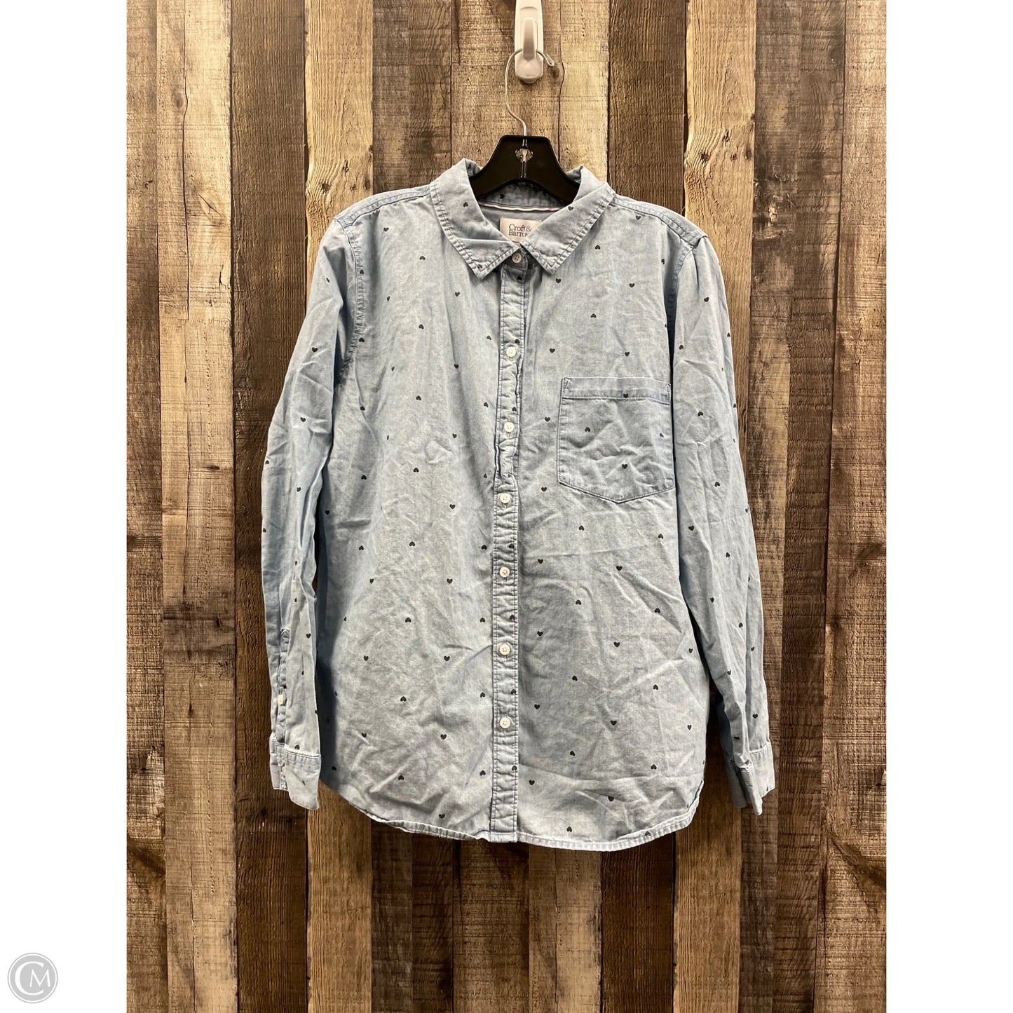 Top Long Sleeve By Croft And Barrow In Blue, Size: L