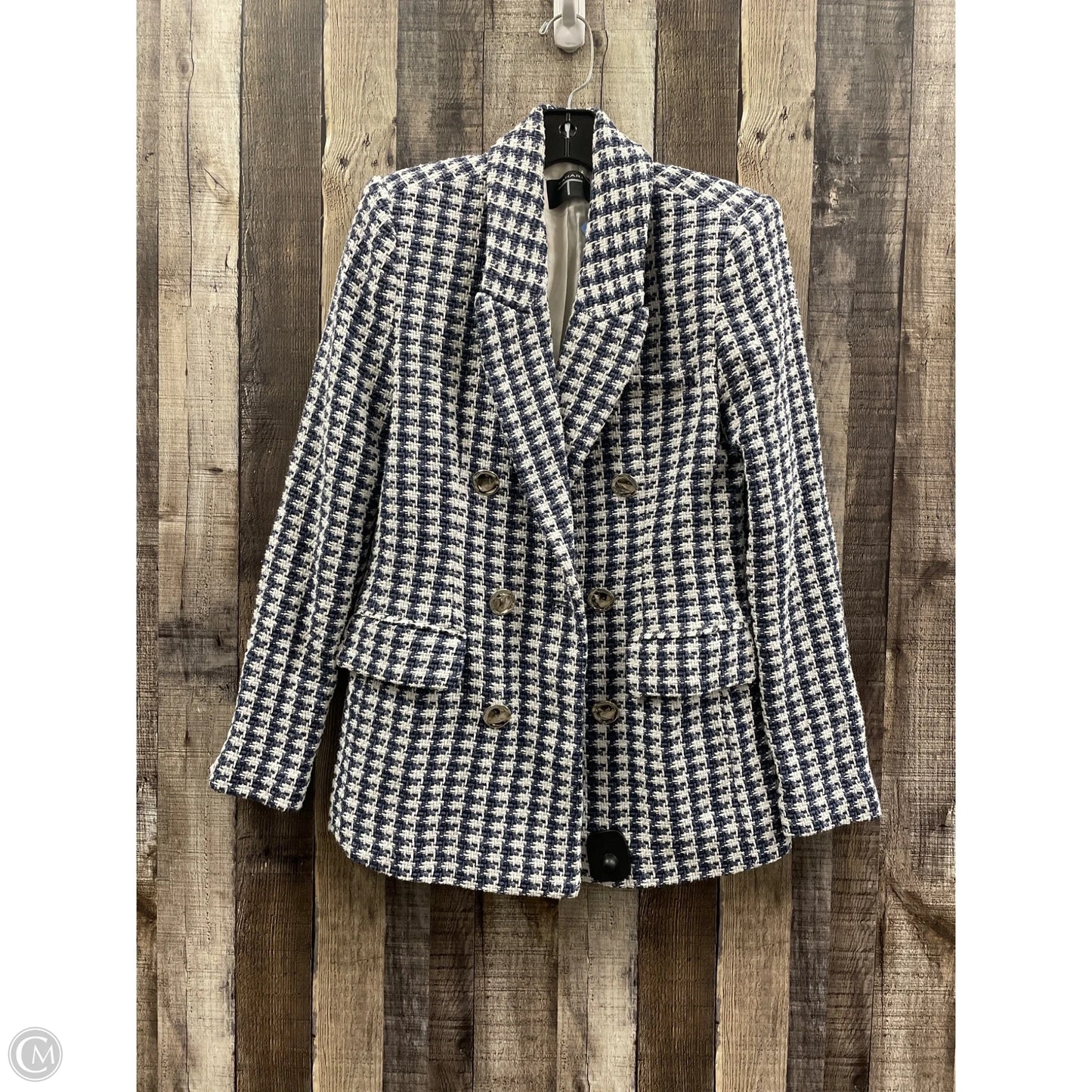 Blazer By Tahari In Plaid Pattern, Size: 4