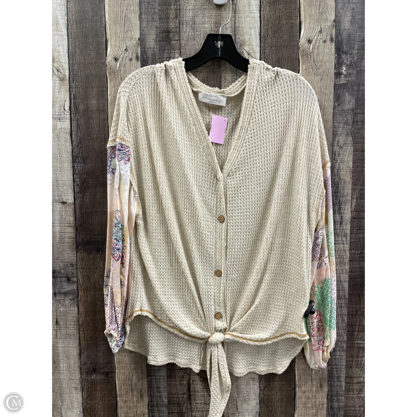 Top Long Sleeve By Cme In Cream, Size: S