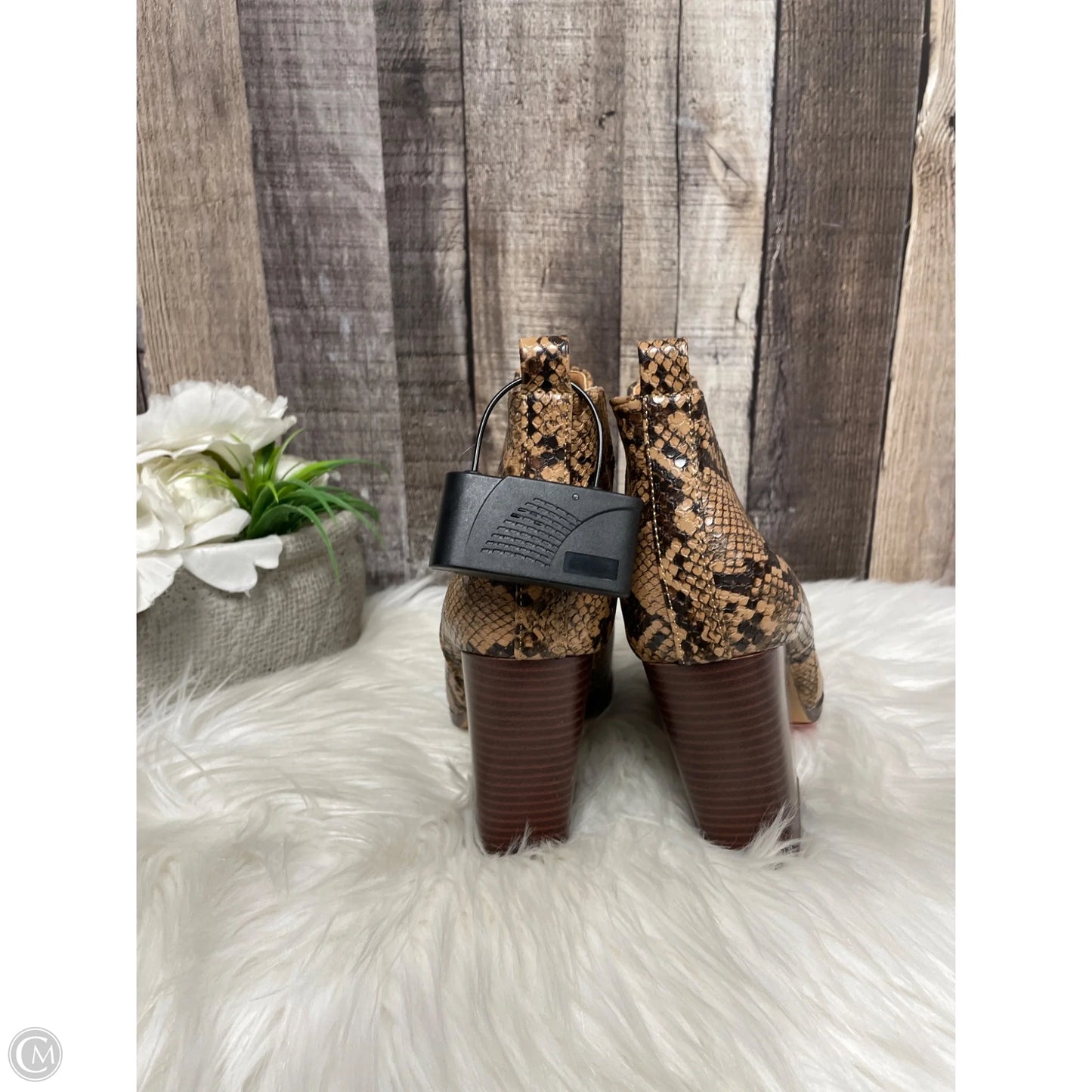 Boots Ankle Heels By Cme In Animal Print, Size: 6