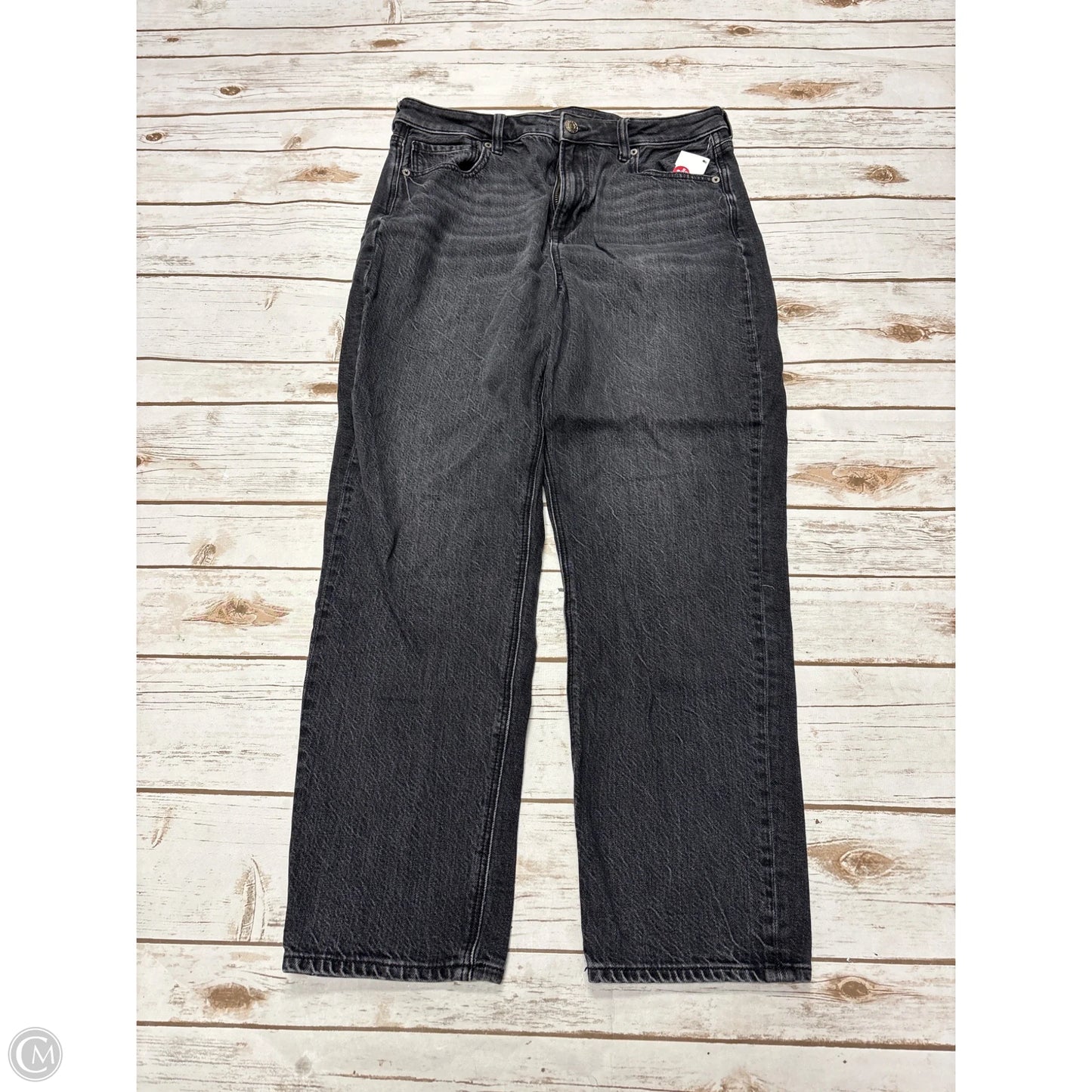 Jeans Boyfriend By American Eagle In Black Denim, Size: 10