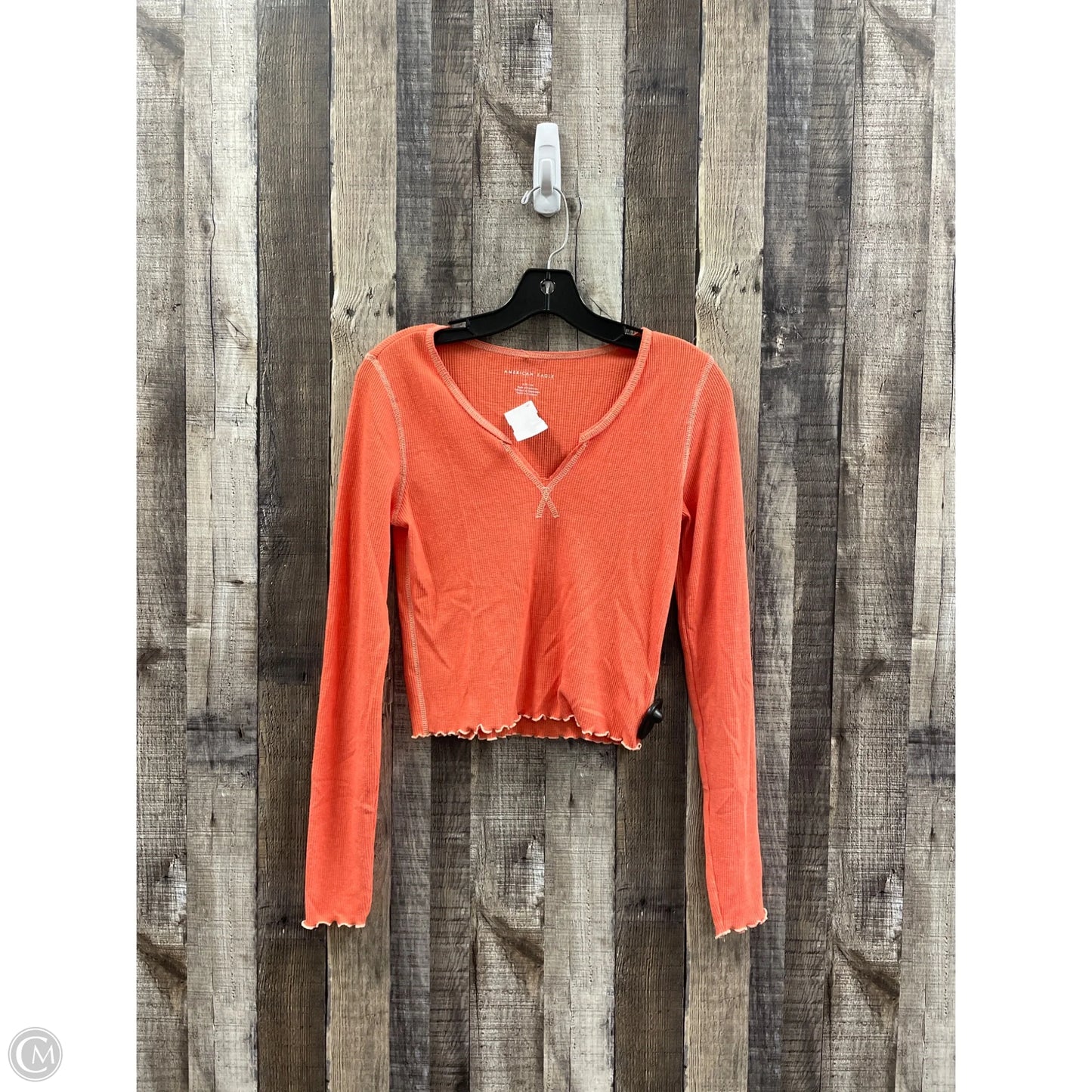 Top Long Sleeve By American Eagle In Orange, Size: S
