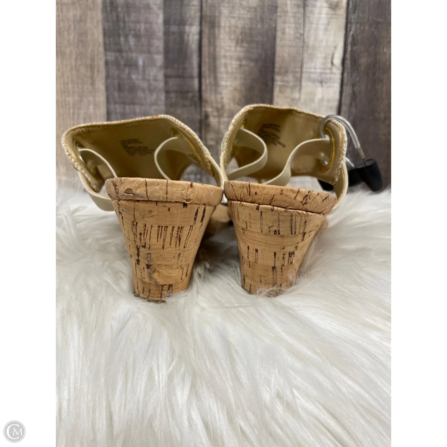 Sandals Heels Wedge By White Mountain In Gold, Size: 8