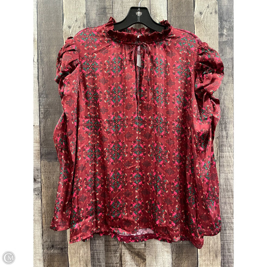 Top Long Sleeve By Loft In Red, Size: L