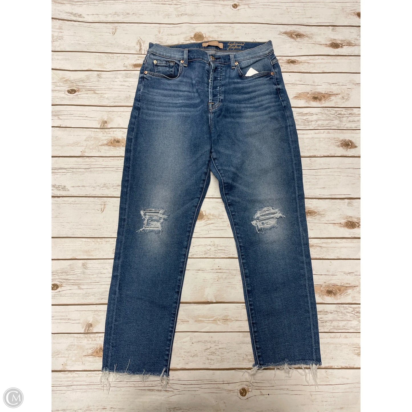 Jeans Straight By 7 For All Mankind In Blue Denim, Size: 8