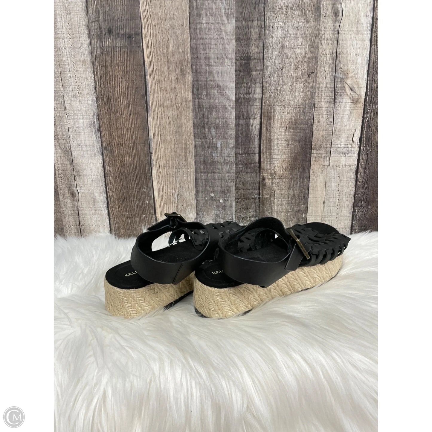 Sandals Heels Wedge By Kelsi Dagger In Black, Size: 9.5