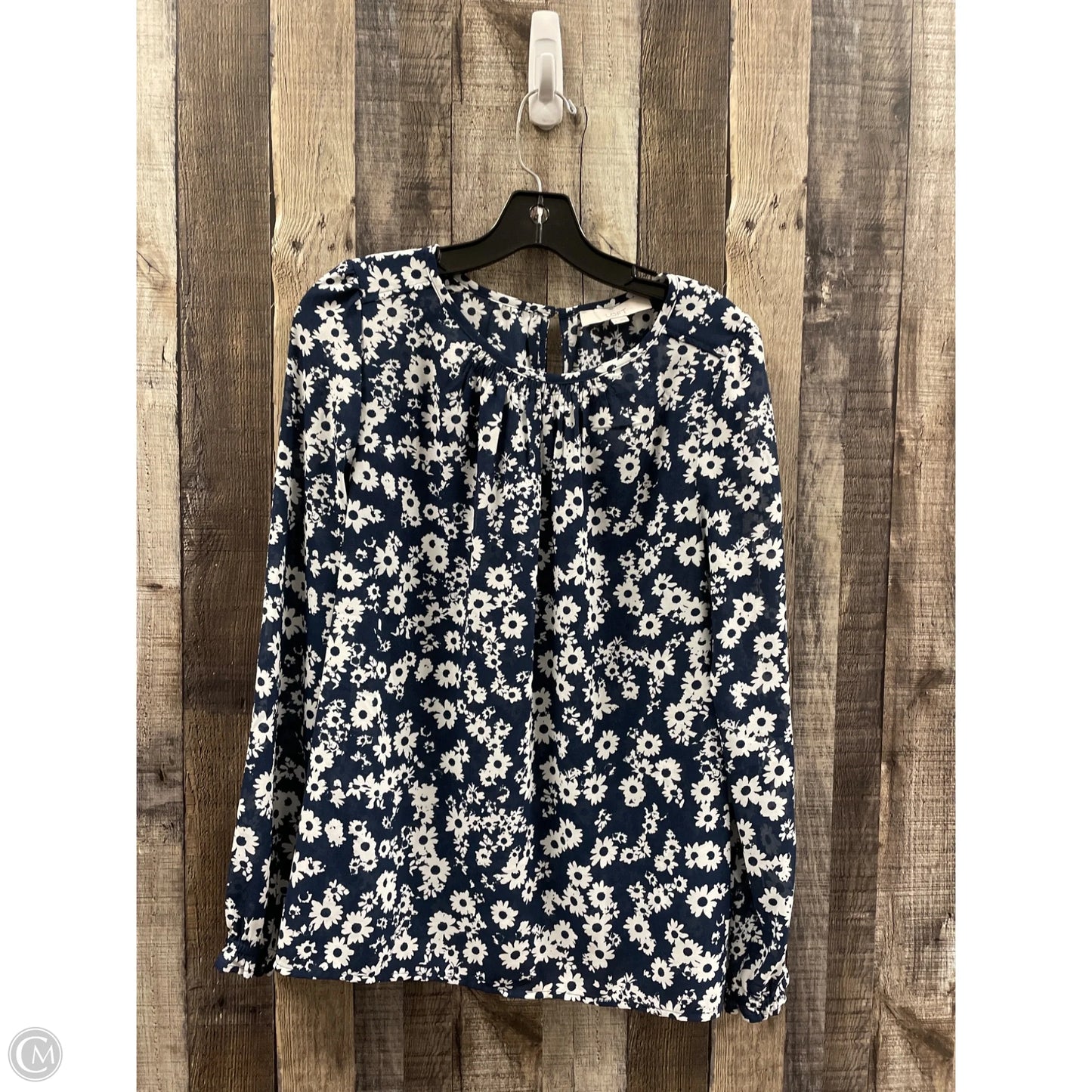 Top Long Sleeve By Loft In Blue, Size: M