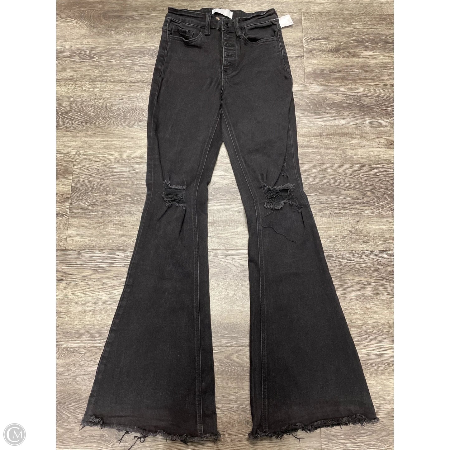 Jeans Flared By Vervet In Black Denim, Size: 2