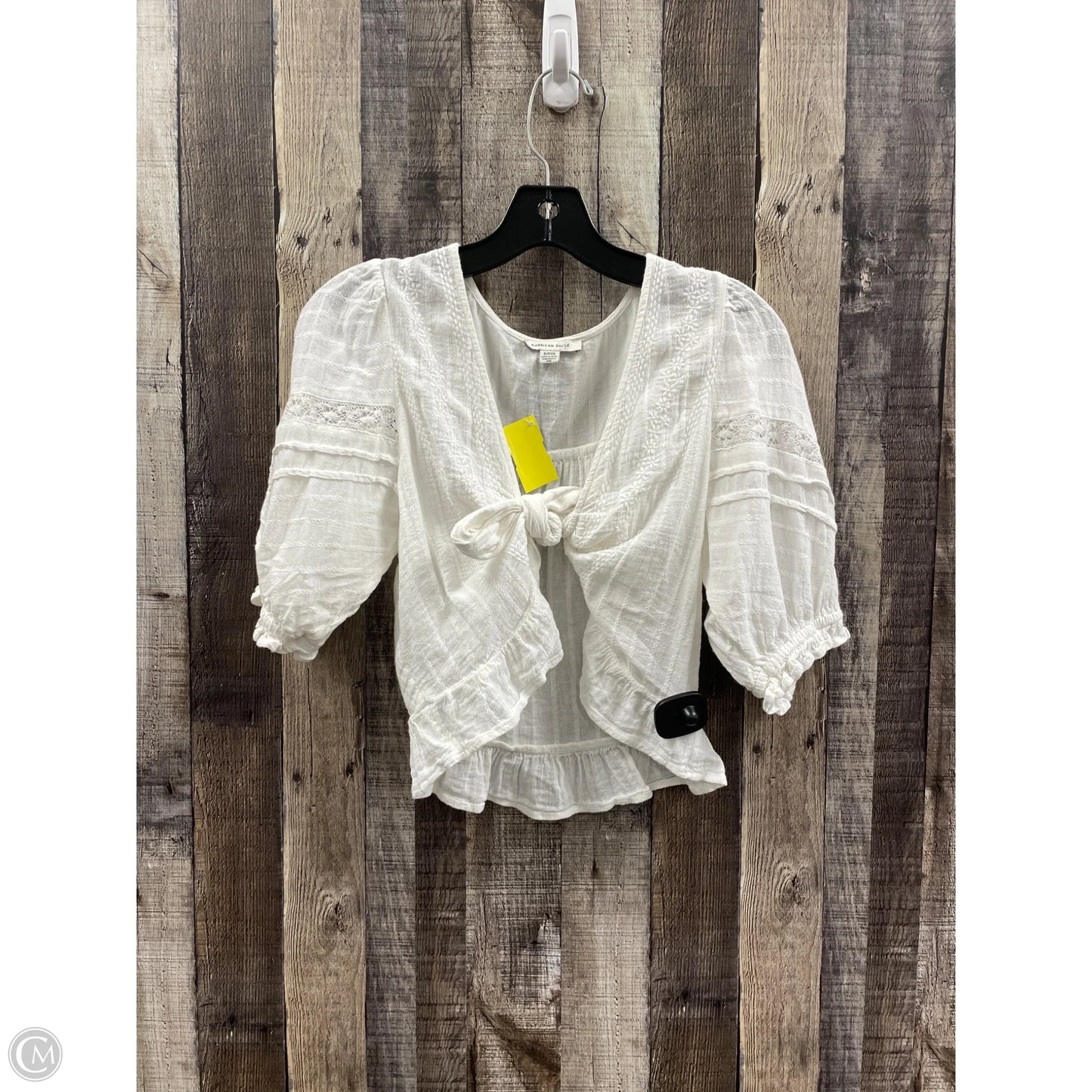 Top Short Sleeve By American Eagle In White, Size: S