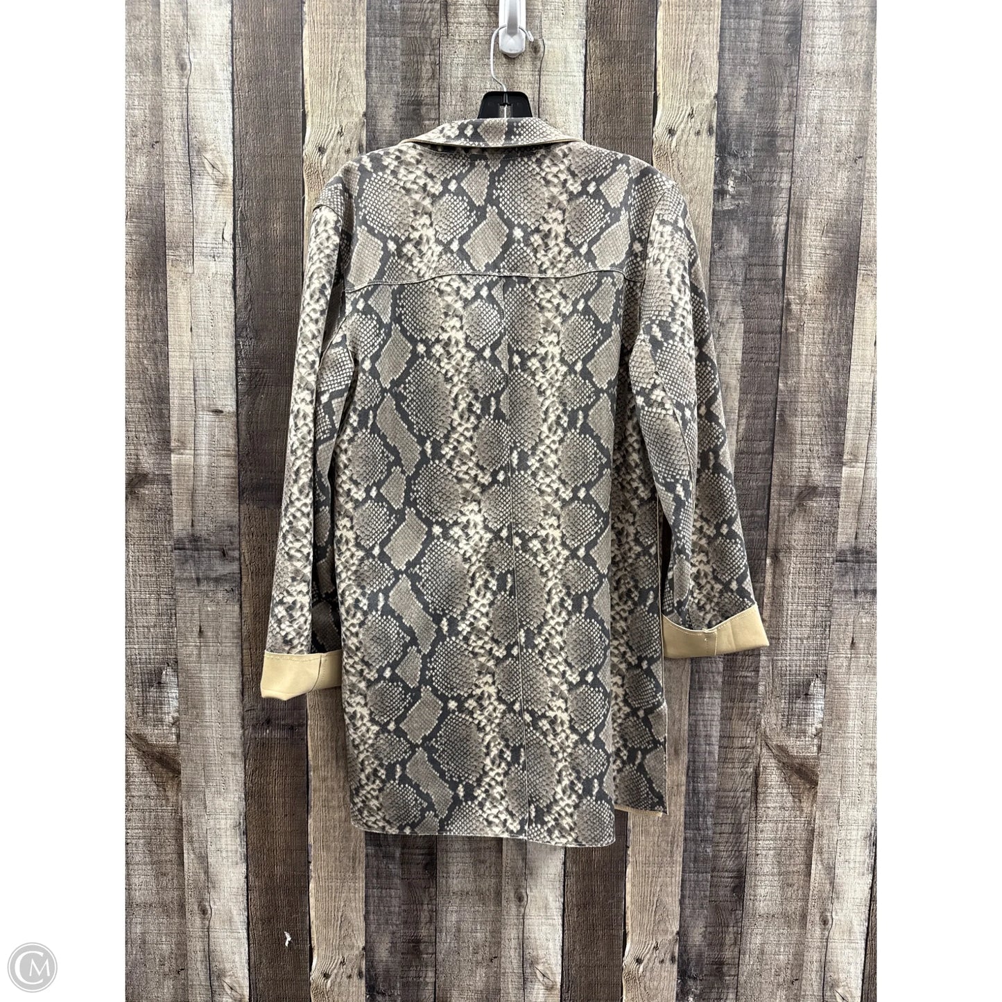 Jacket Moto Leather By Premise In Snakeskin Print, Size: M
