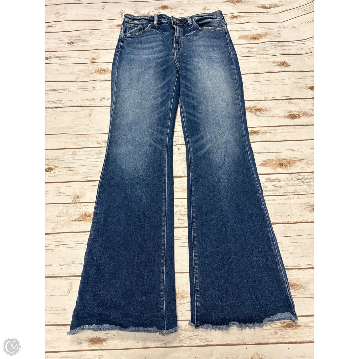 Jeans Flared By Kancan In Blue Denim, Size: 10