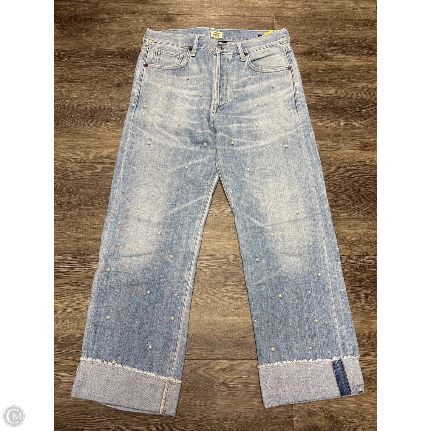 Jeans Cropped By Citizens Of Humanity In Blue Denim, Size: 4