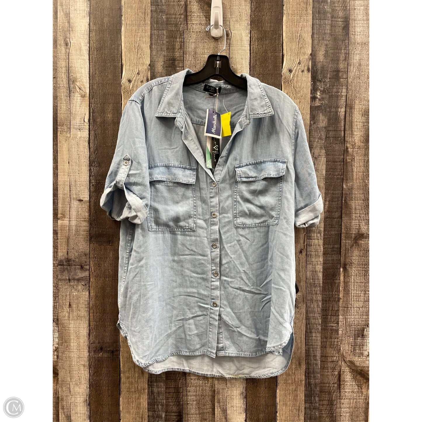 Top Short Sleeve By Velvet Heart In Blue, Size: Xl