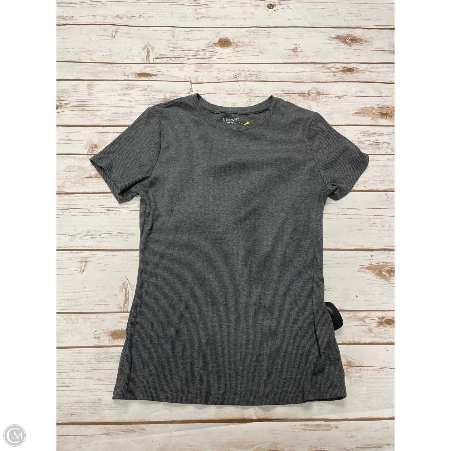 Top Short Sleeve By Nine West In Grey, Size: M
