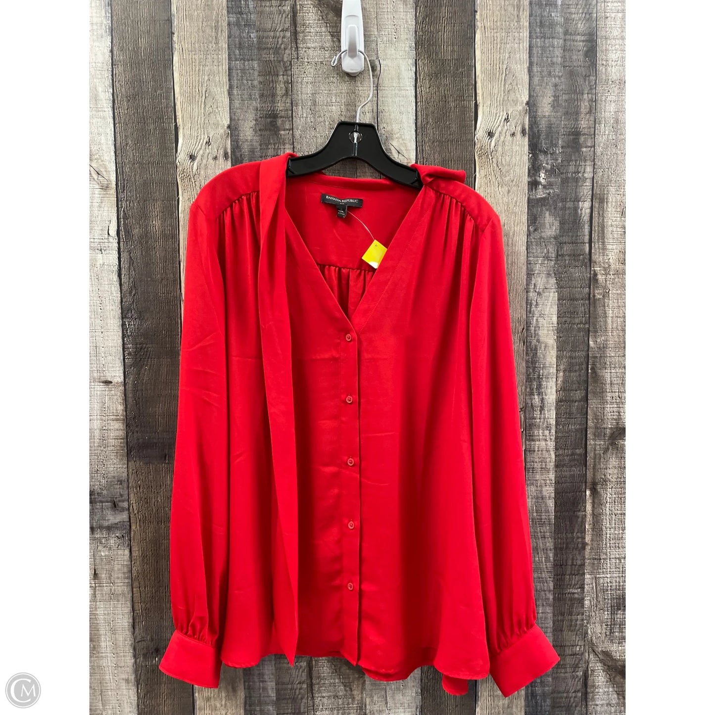 Top Long Sleeve By Banana Republic In Red, Size: Xl