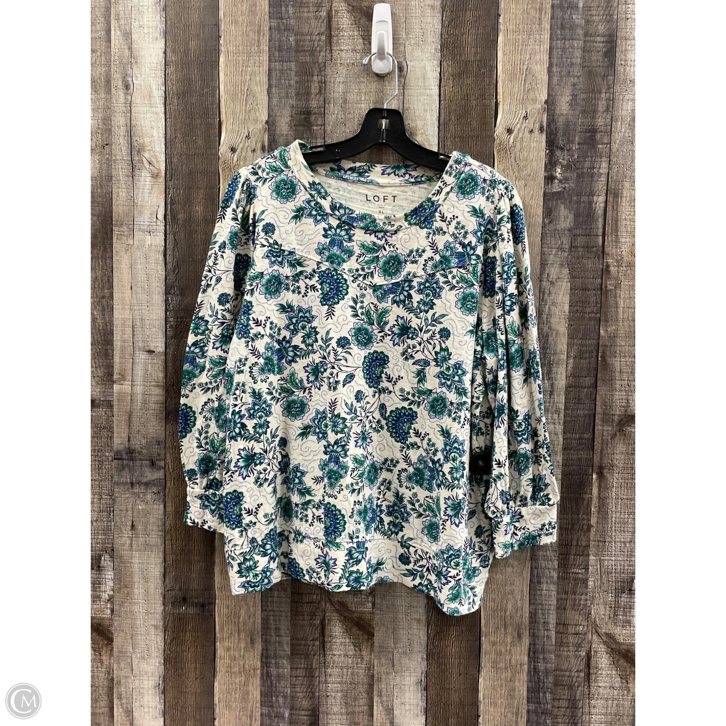 Top Long Sleeve By Loft In Multi-colored, Size: Xl