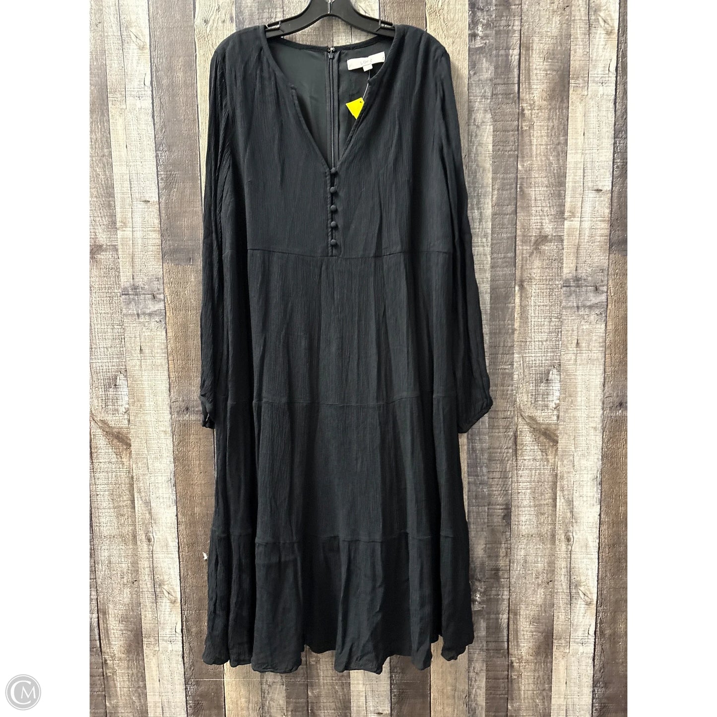 Dress Casual Midi By Loft In Black, Size: L