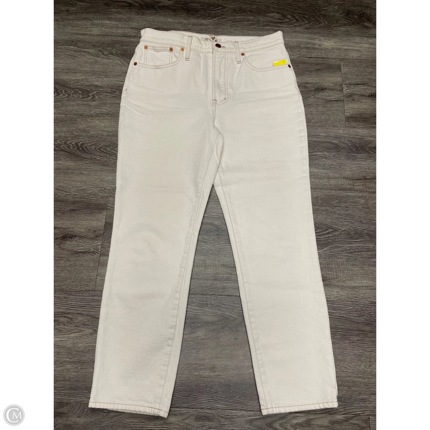 Jeans Cropped By Madewell In Cream Denim, Size: 8