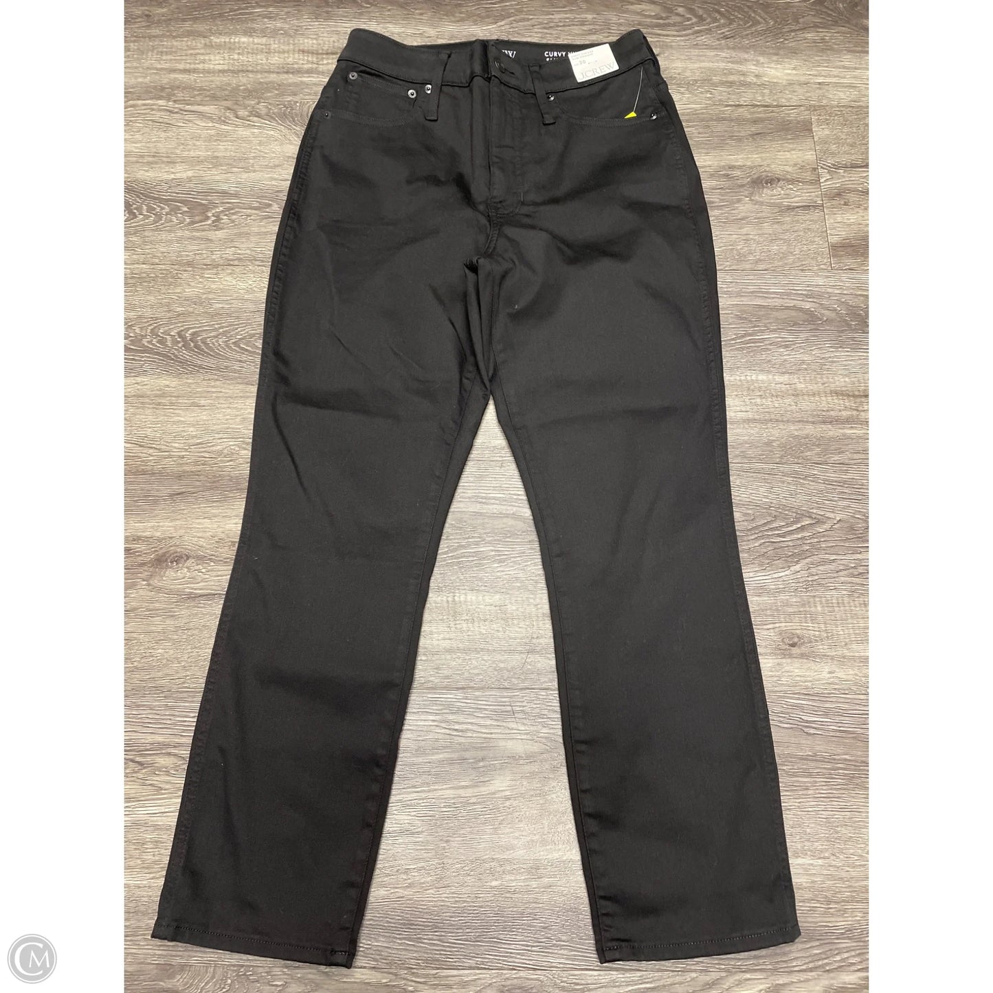 Jeans Straight By J. Crew In Black Denim, Size: 10