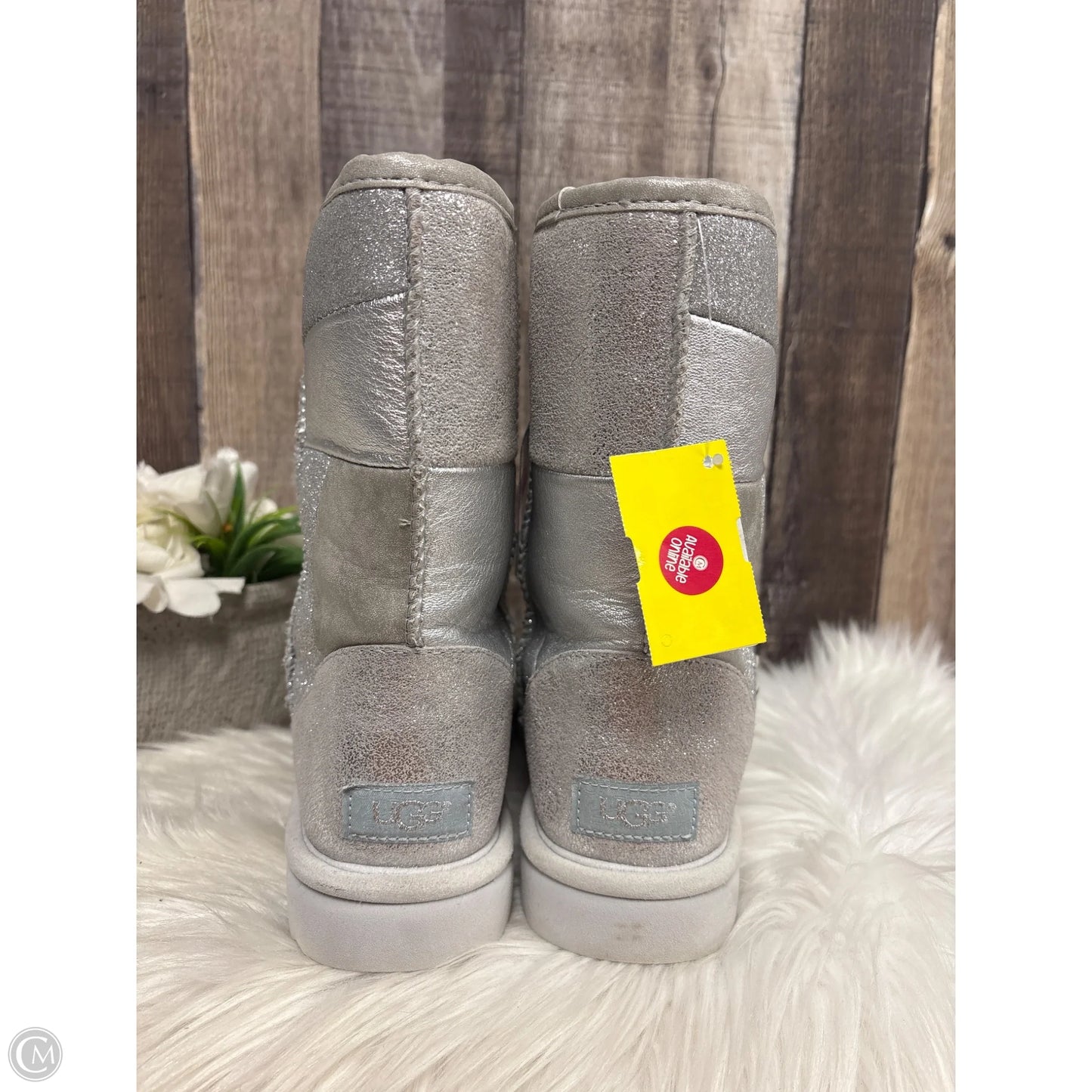 Boots Designer By Ugg In Silver, Size: 8