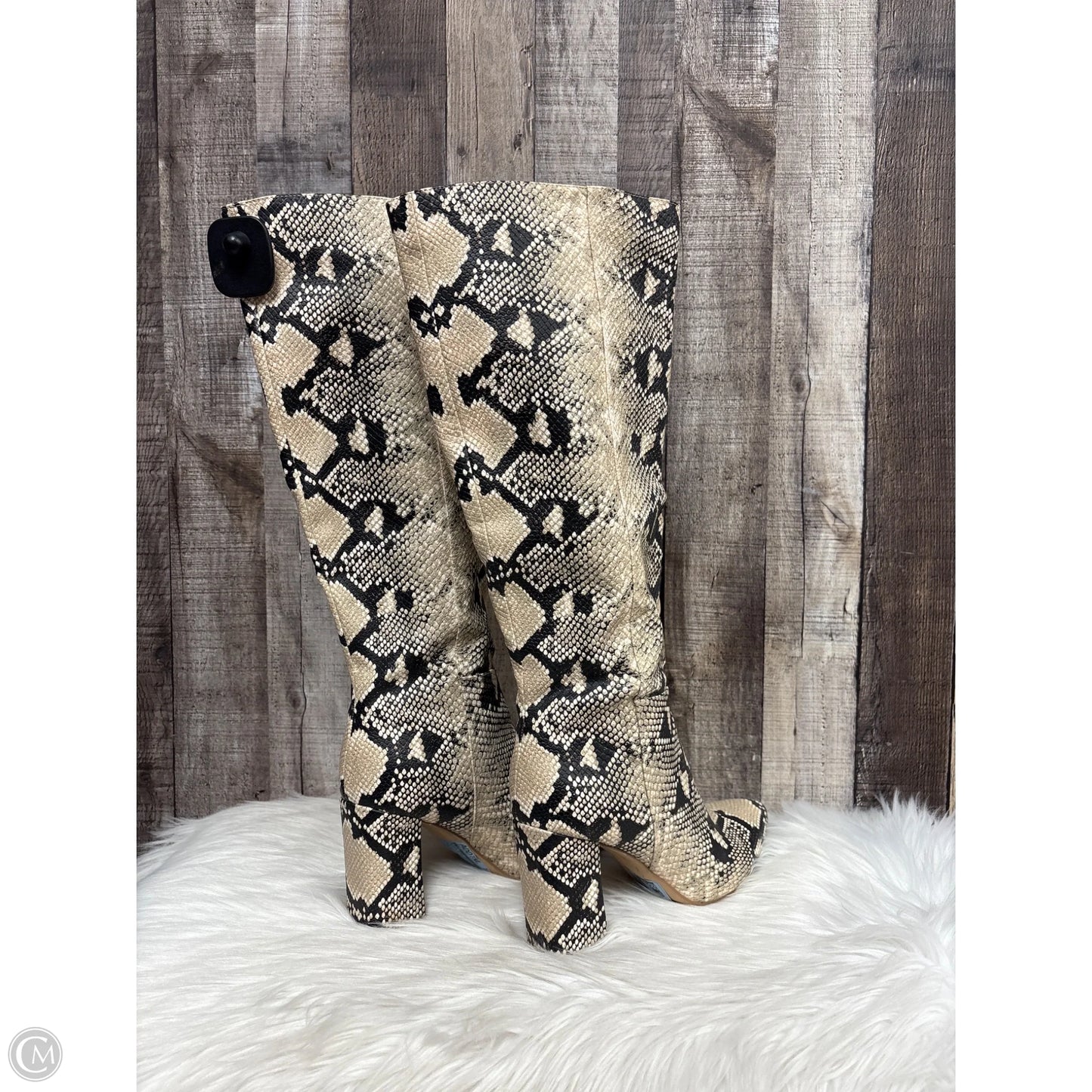 Boots Knee Heels By Cmf In Snakeskin Print, Size: 8.5
