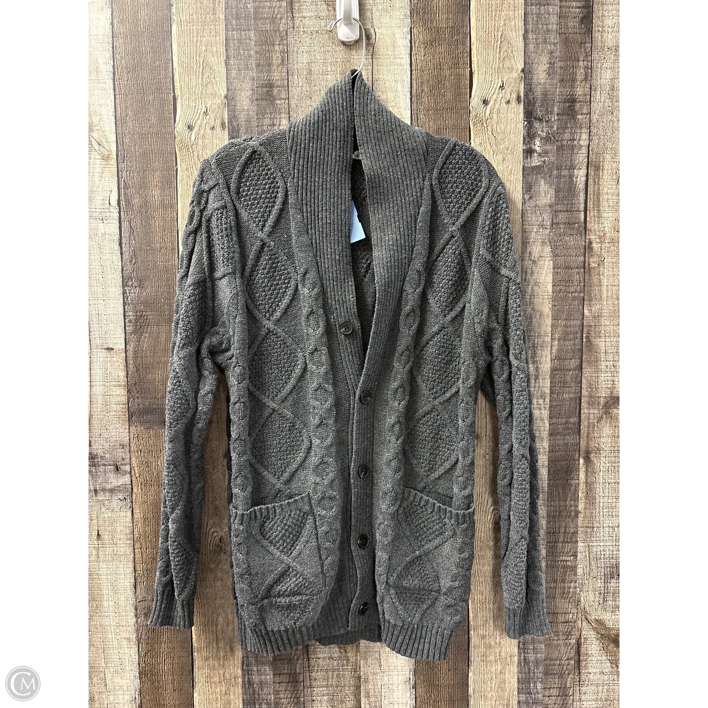 Sweater Cardigan By Cme In Grey, Size: M