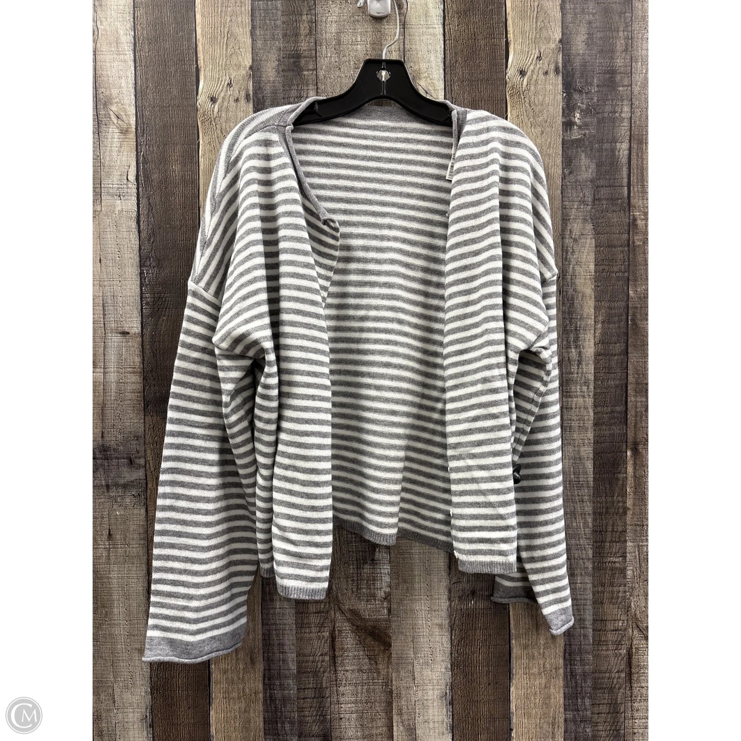 Sweater Cardigan By Cmf In Striped Pattern, Size: L