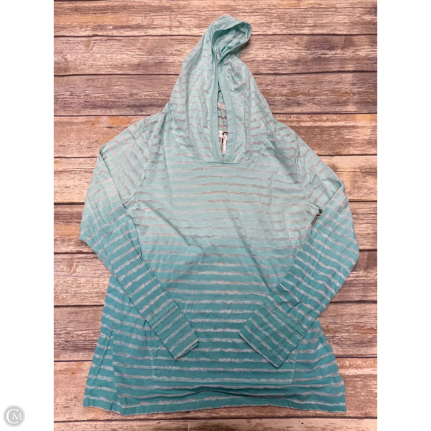 Athletic Top Long Sleeve Hoodie By Calvin Klein In Blue, Size: L