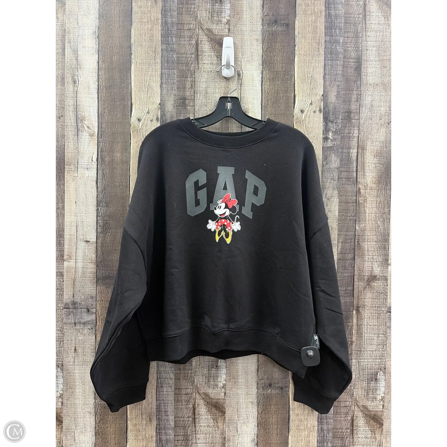 Sweatshirt Crewneck By Gap In Black, Size: L