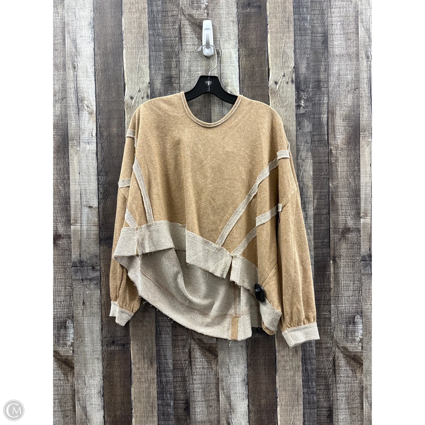 Top Long Sleeve By Zenana In Brown, Size: L