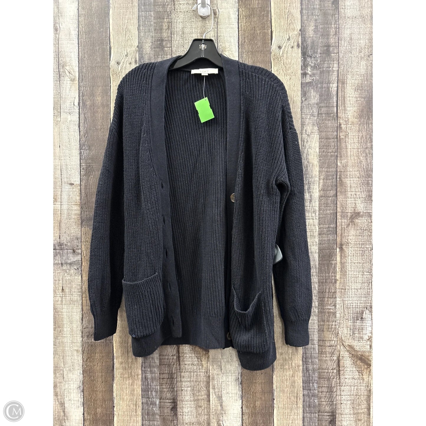 Sweater Cardigan By Loft In Black, Size: M