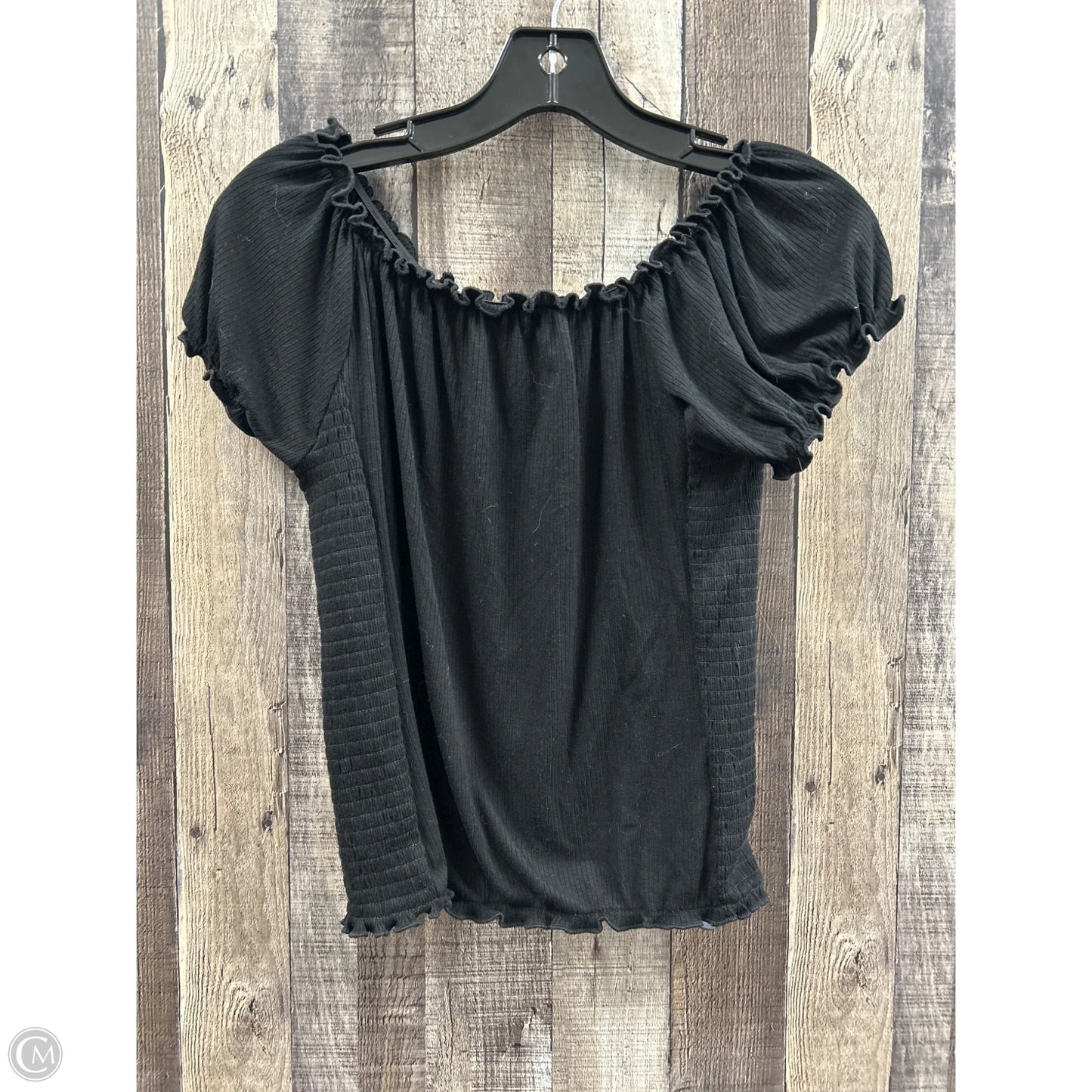 Top Short Sleeve By Cme In Black, Size: L