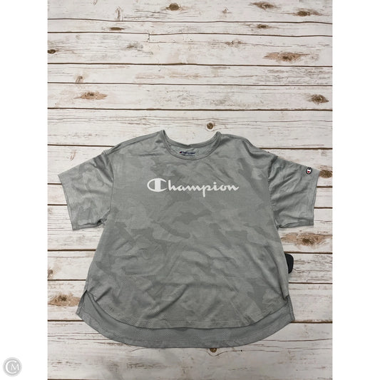 Athletic Top Short Sleeve By Champion In Grey, Size: S