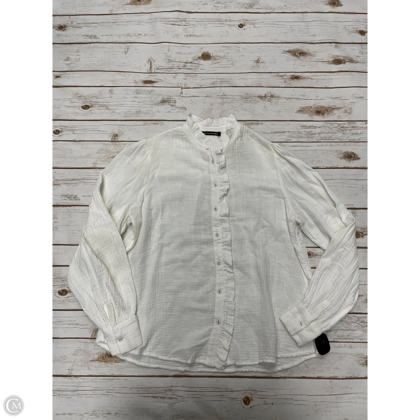 Top Long Sleeve By Cmf In White, Size: S