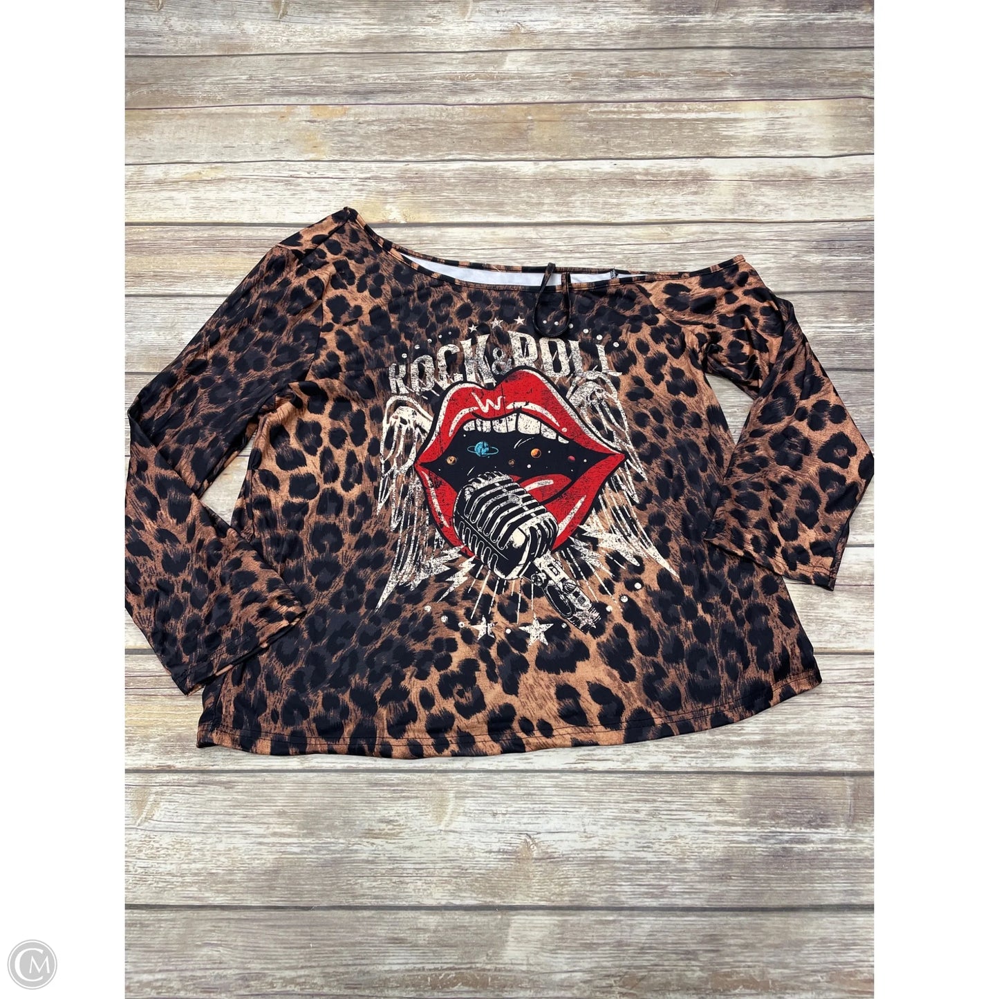 Top Long Sleeve By Shein In Animal Print, Size: 2x